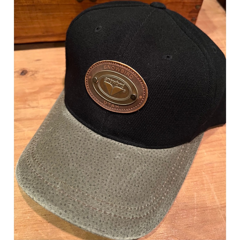 Snowbird Utah Ski Resort Hat Metal Logo Black Wool Blend Cap American Needle
